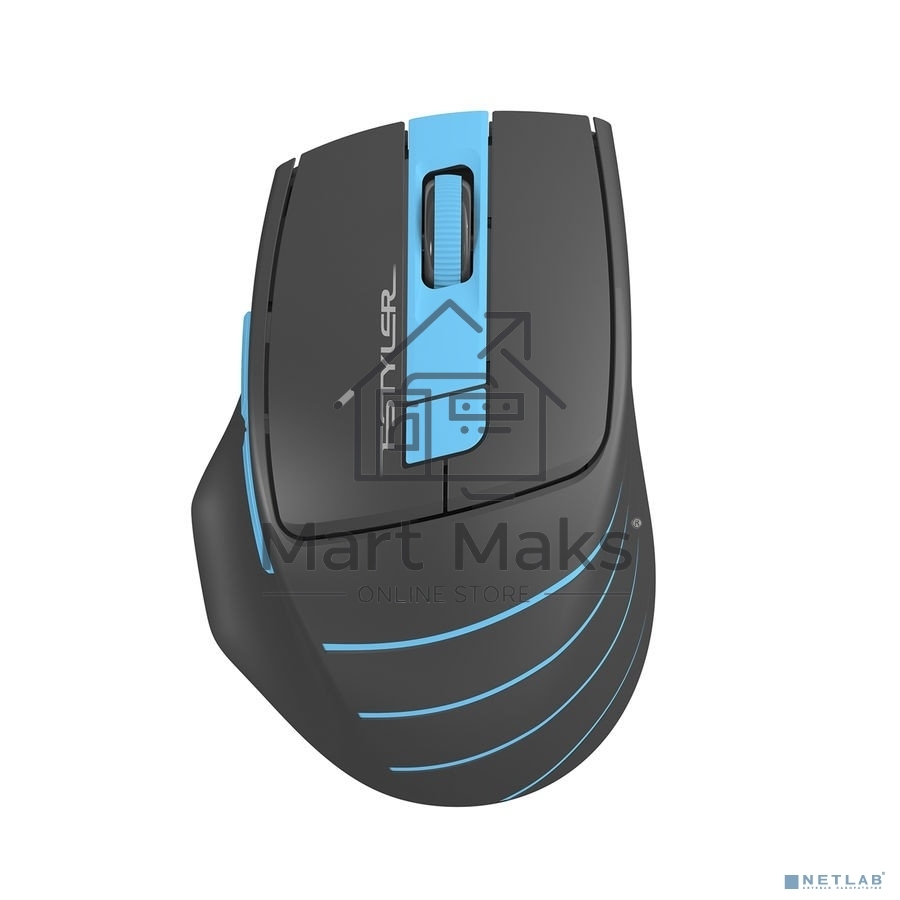 Мышь беспроводная A4Tech Fstyler FG30S серый/синий, 2000 dpi, радиоканал, USB, кнопки - 5