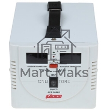 Стабилизатор напряжения Powerman AVS-D Voltage Regulator 1000VA, Digital Indication, 2x Schuko Outlets, 1m Power Cord, 230V, 1 year warranty, белый