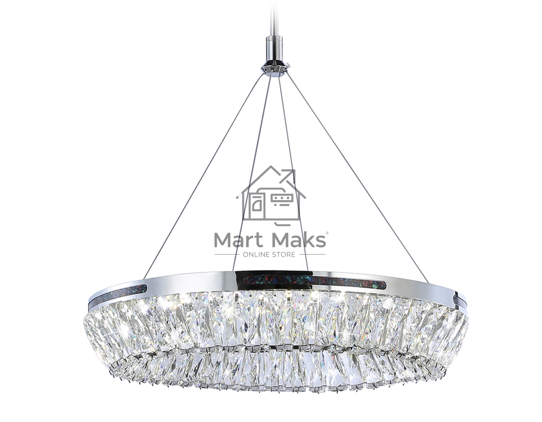 Светильник Ambrella light TR5022 CH/CL хром/прозрачный 3000K/4200K/6400K 47W D500*540 (Без ПДУ)