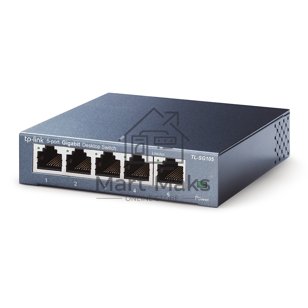 Коммутатор TP-Link SOHO TL-SG105 5-port Desktop Gigabit Switch, 5 10/100/1000M RJ45 ports, metal case