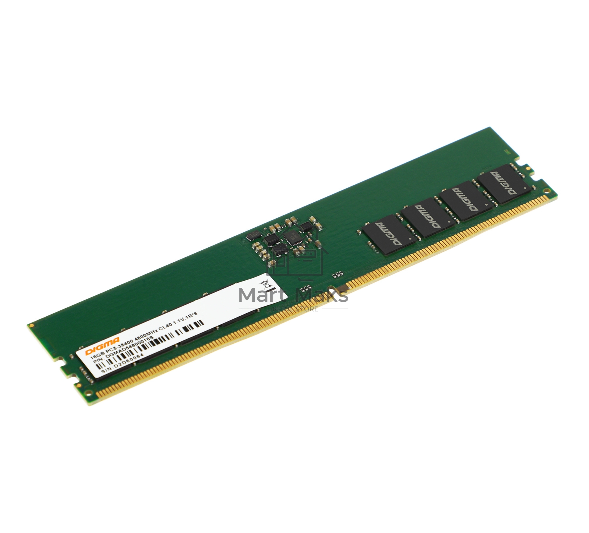 Оперативная память Digma, DDR5, 16GB (1x16GB), 4800MHz, CL40, DIMM