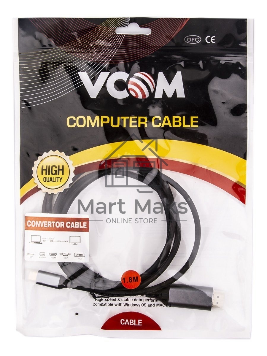 Кабель USB3.1 CM-HDMI 1.8M CU423MC-1.8M VCOM