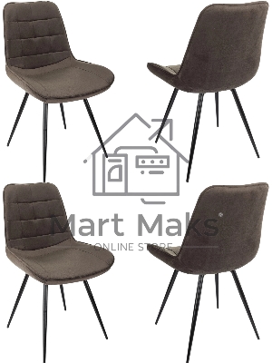 Стул для дома Бюрократ CH-K2_4 комплект 4шт коричневый Holland 74 металл черный на ножках (CH-K2_1/HL74_4)