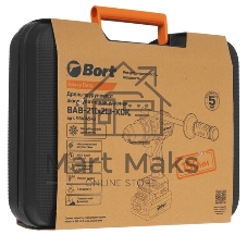 Дрель-шуруповерт Bort BAB-21Ix2Li-XDK, 18 В, 4 Ач, 150 Нм, бесщеточный, ударная