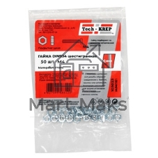 Гайка шестигранная М4 цинк. DIN 934 (уп. 50 шт) пакет Tech-Krep 103023