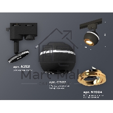 Светильник Ambrella light XT1102023 SBK/PYG черный песок/золото желтое полированное MR16 GU5.3 LED 3W 4200K