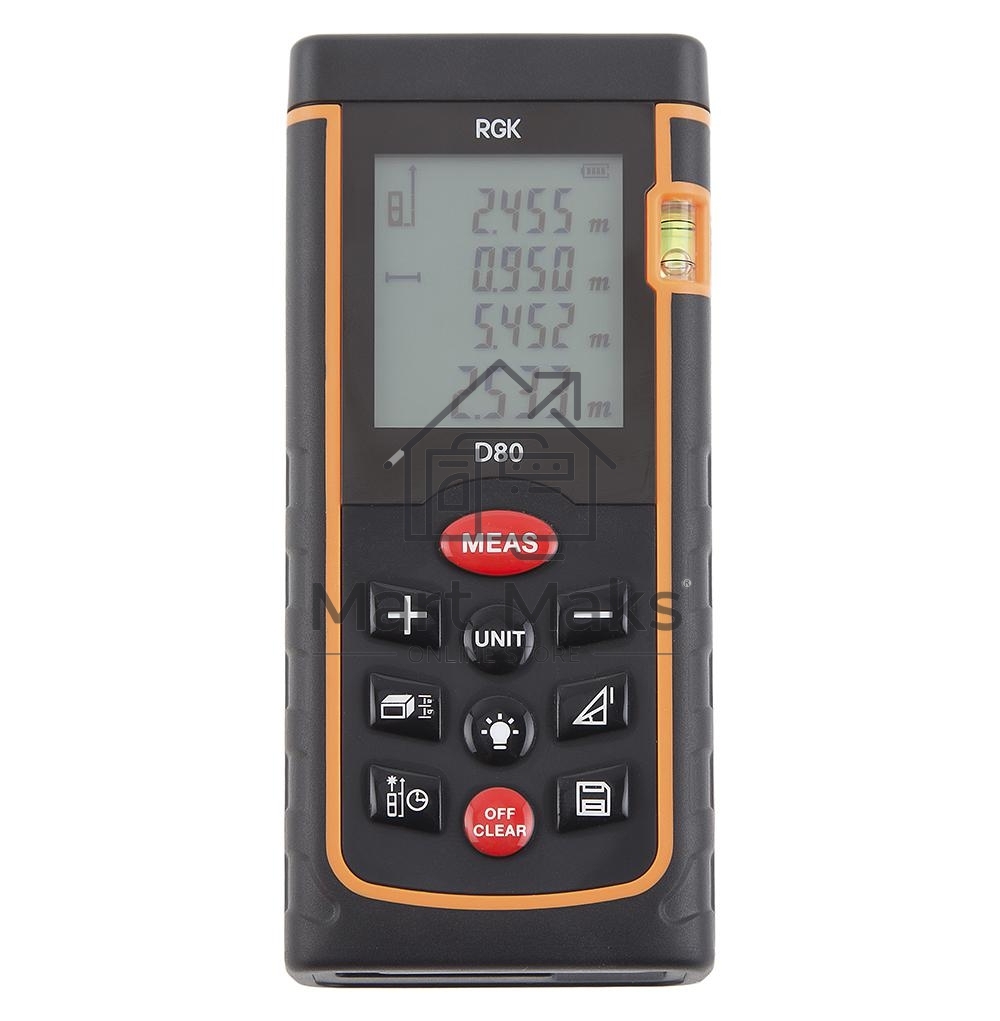 Дальномер RGK D80 ±2мм 80м дисплей IP54 2хААА 1.5В