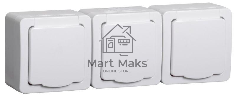 Розетка Iek ERMP32-K01-16-54-EC РСб23-3-ГПБб роз 3м с з/к о/у IP54 (белый) ГЕРМЕС PLUS