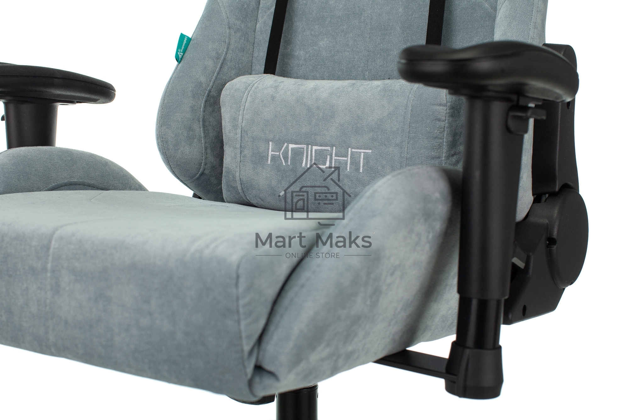 Кресло игровое Бюрократ VIKING KNIGHT LT28 FABRIC серо-голубой крестовина металл/пластик