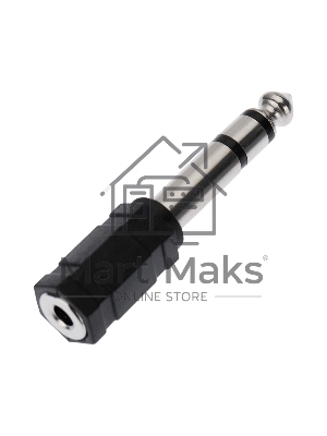 Переходник штекер стерео 6,3 мм - гнездо стерео 3,5 мм, пластик Rexant