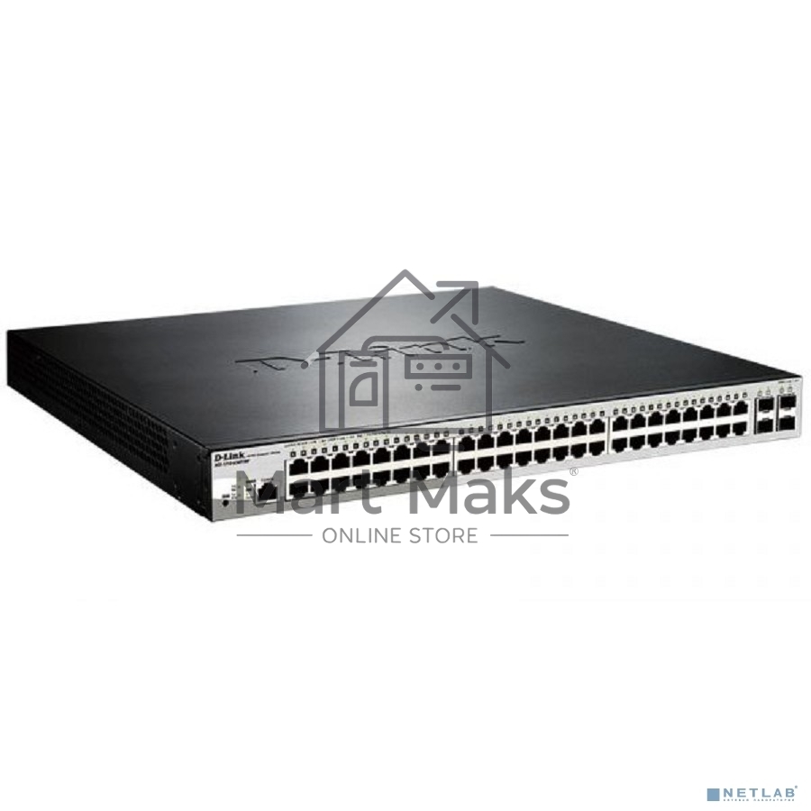 Управляемый коммутатор 2 уровня D-Link DGS-1210-52MP/ME/B2A PROJ с 48 портами 10/100/1000Base-T с поддержкой PoE и 4 портами 1000Base-X SFP
