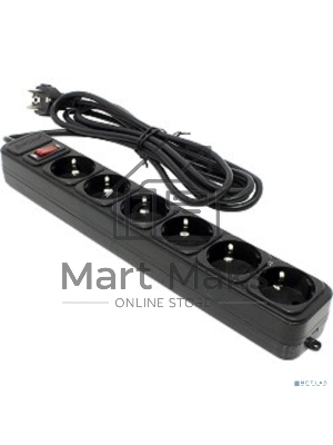 Сетевой фильтр ExeGate EX119393RUS SP-6-3B (6 розеток, 3м, евровилка, черный)