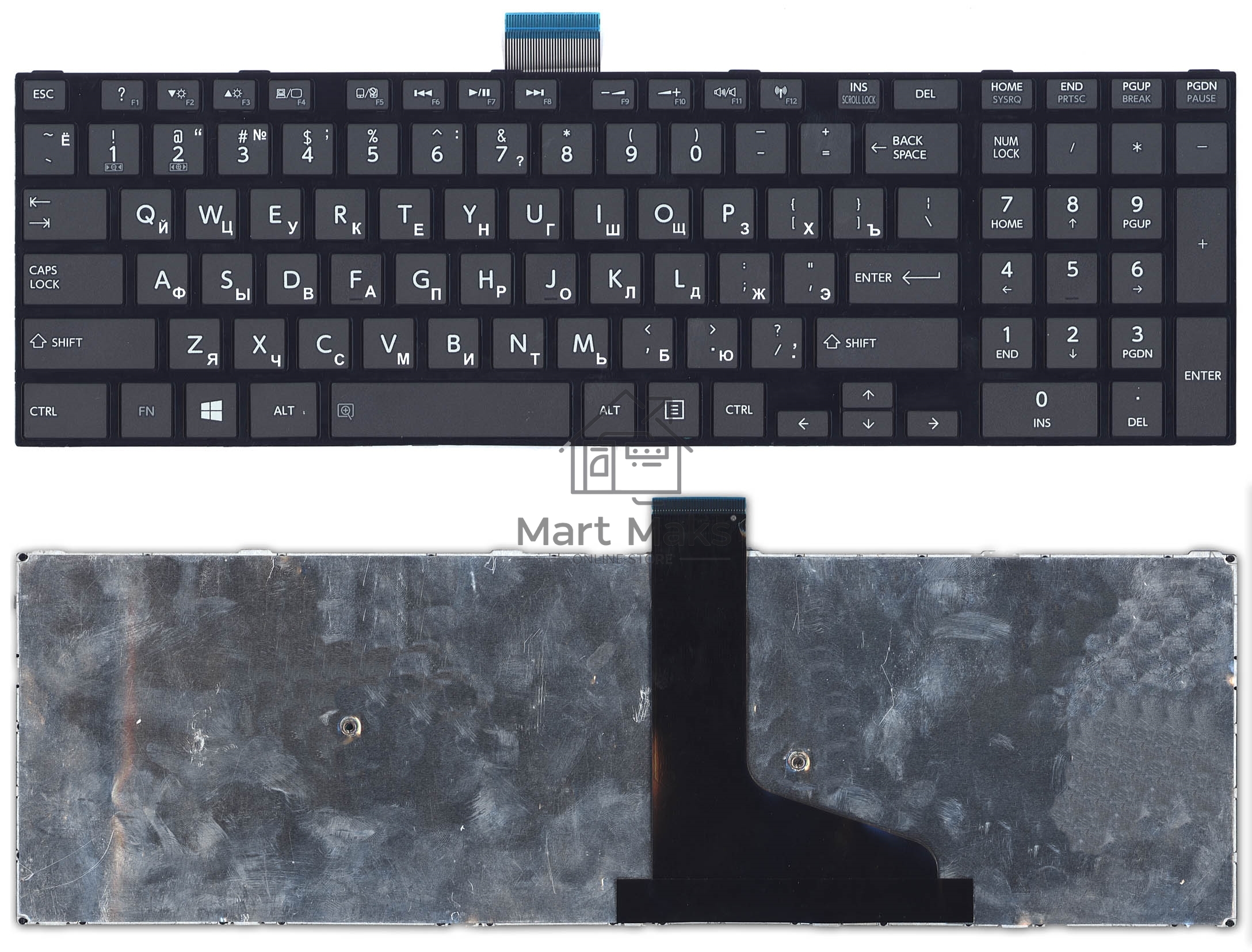 Клавиатура для ноутбука Toshiba L50D-A L70-A S50-A S50D-A S70D-A черная плоский Enter