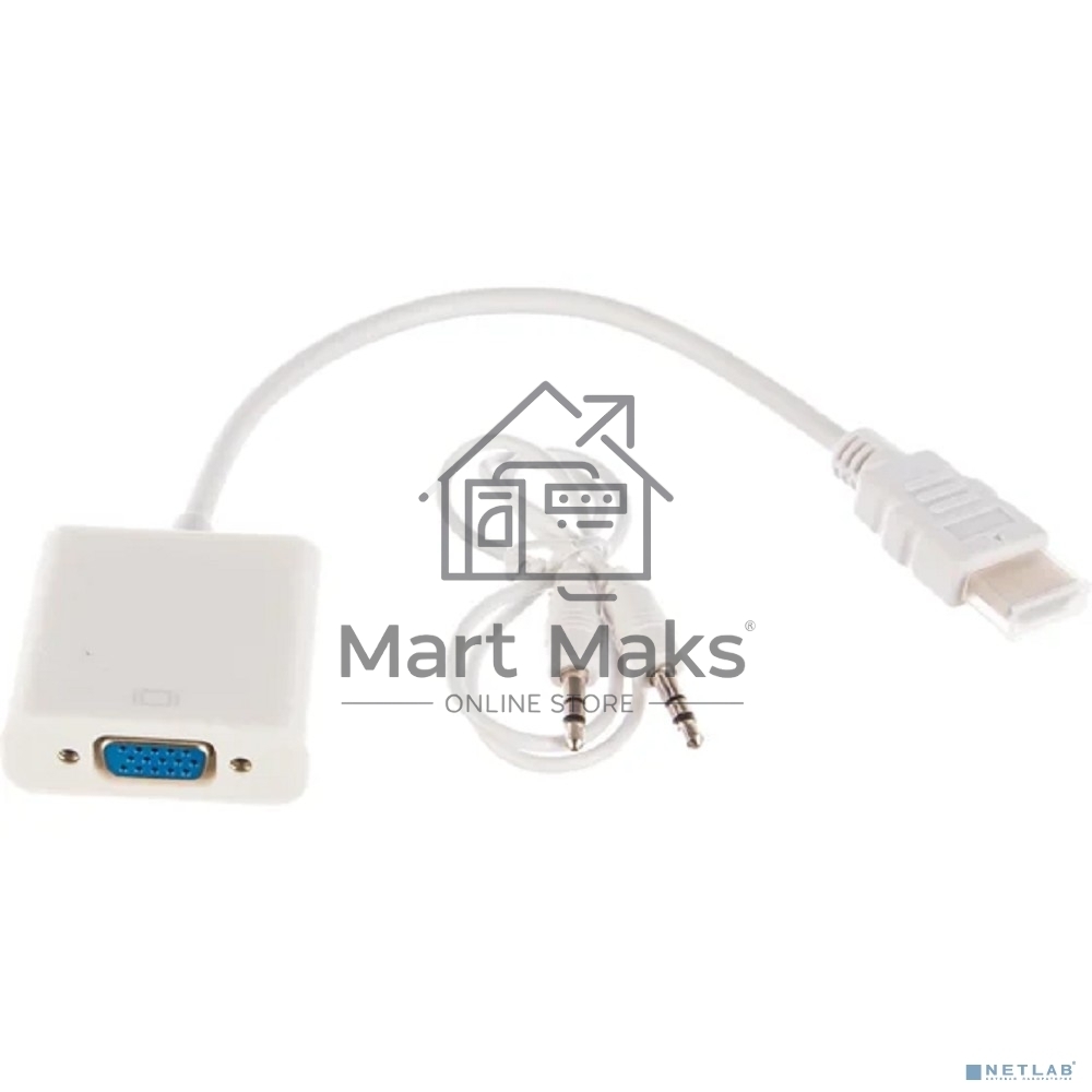 Переходник штекер HDMI - гнездо VGA, провод + шнур стерео 3,5 мм Rexant