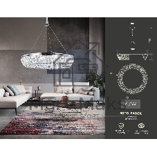 Светильник Ambrella light TR5022 CH/CL хром/прозрачный 3000K/4200K/6400K 47W D500*540 (Без ПДУ)