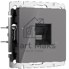 Розетка Ethernet RJ-45 (графит акрил)