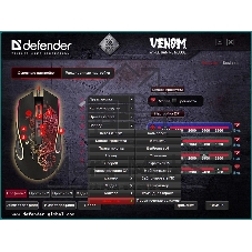 Мышь проводная Defender Venom GM-640L черный, 3200 dpi, USB, кнопки - 8