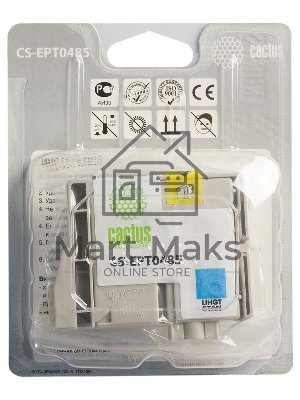 Картридж струйный Cactus CS-EPT0485 светло-голубой (14,4 мл) для Epson Stylus Photo R200/R220/R300/R320/R340/RX500/RX600/RX620/RX640