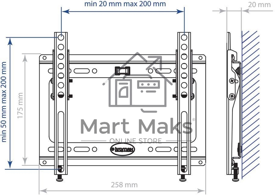 Кронштейн Kromax IDEAL-6 белый, для LED/LCD TV 15