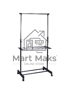 Вешалка напольная на колесах (с полкой) Рыжий кот CR460, размер: 80*42*95-168см