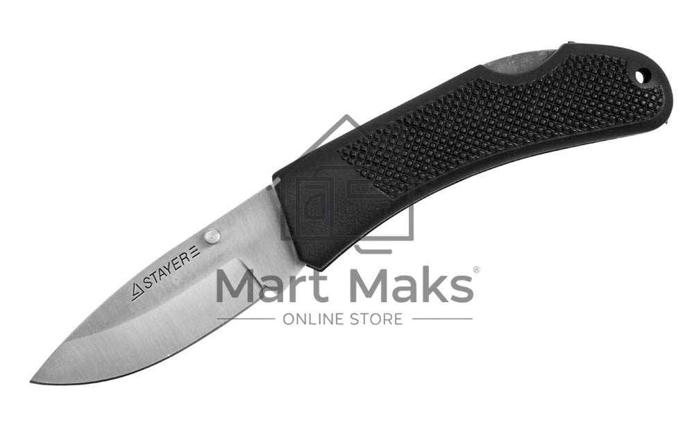 Нож складной STAYER 47600-1_z01складной с обрезиненной ручкой средний