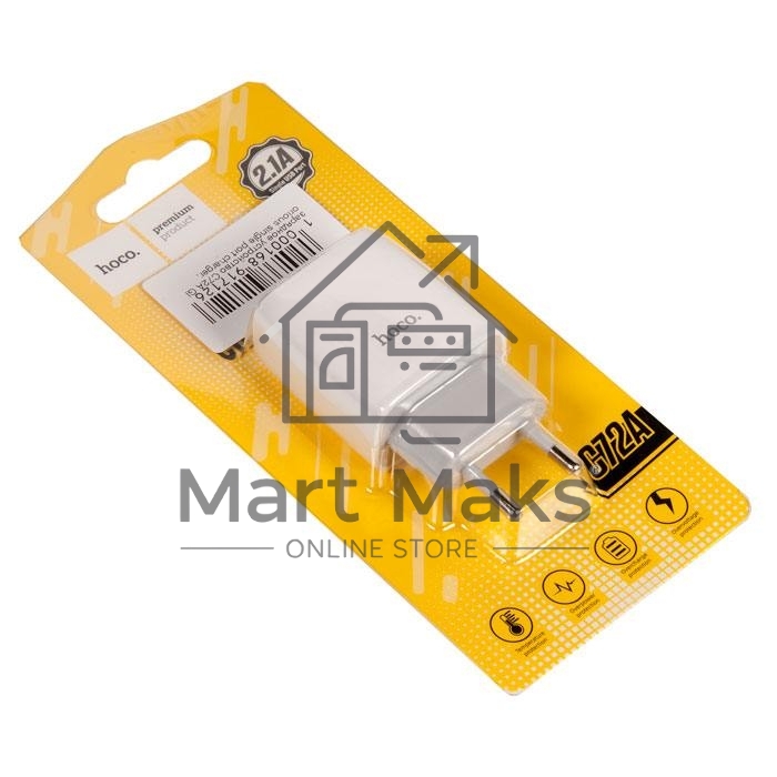Сетевое ЗУ/ 1 USB/ HOCO HC-12899 C72A/ Выход: 10.5W/ White