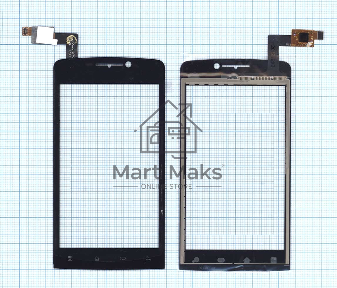 Сенсорное стекло (тачскрин) для Philips T539, черное