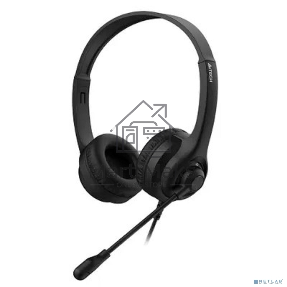 Наушники с микрофоном A4Tech HS-8i черный 1.8м накладные оголовье