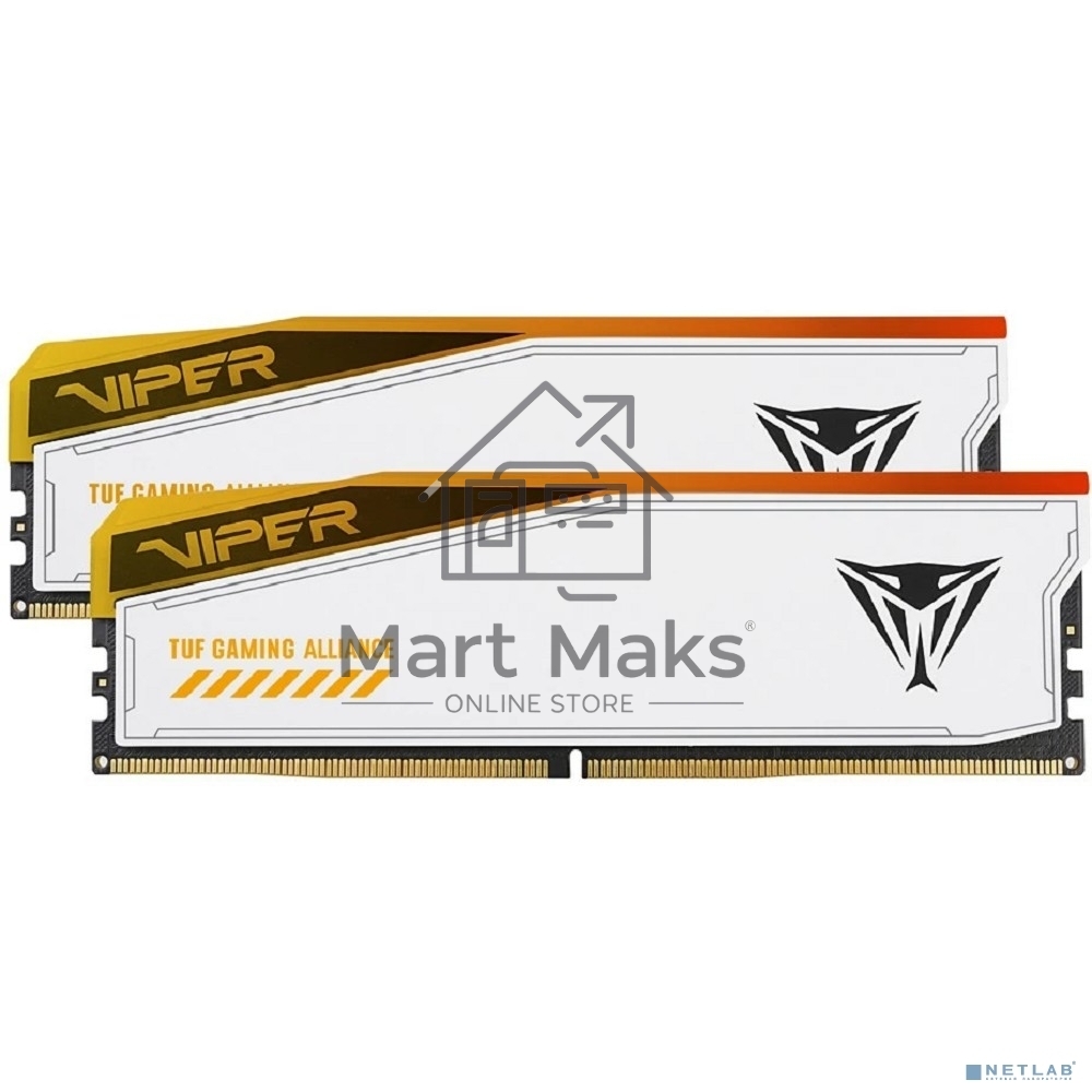 Оперативная память Patriot Viper Elite 5 TUF Gaming, DDR5, 48GB (2x24 GB), 6000 MHz, CL36, DIMM, радиатор, RGB, белый