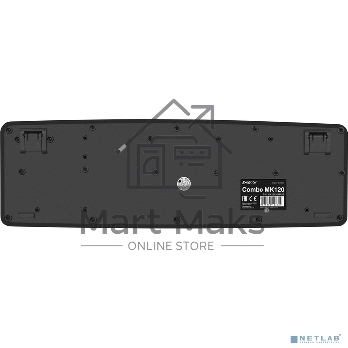Комплект ExeGate EX287139RUS Professional Standard Combo MK120-OEM (клавиатура влагозащищенная 104кл. + мышь оптическая 1000dpi, 3 кнопки и колесо прокрутки; USB, длина кабелей 1.3м, черный, ОЕМ)