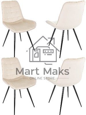 Стул для дома Бюрократ CH-K2_4 комплект 4шт бежевый Holland 06 металл черный на ножках (CH-K2_1/HL07_4)