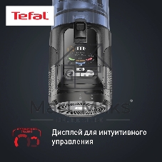 Пылесос вертикальный Tefal X-Force Flex TY9LC1WO серый/синий, питание от аккумулятора, 150 Вт, уборка сухая, пылесборник 0.65 л