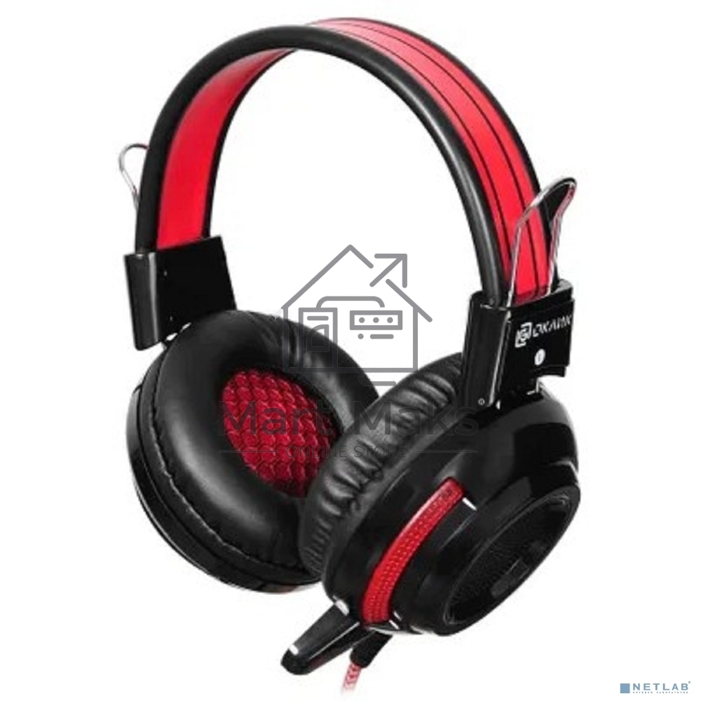 Наушники Oklick HS-G300 черный/красный 2.5м мониторы оголовье (AH-V1)