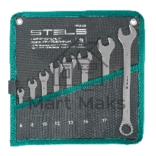 Набор ключей комбинированных Stels 6-19 мм, 8 шт., CrV, матовый хром