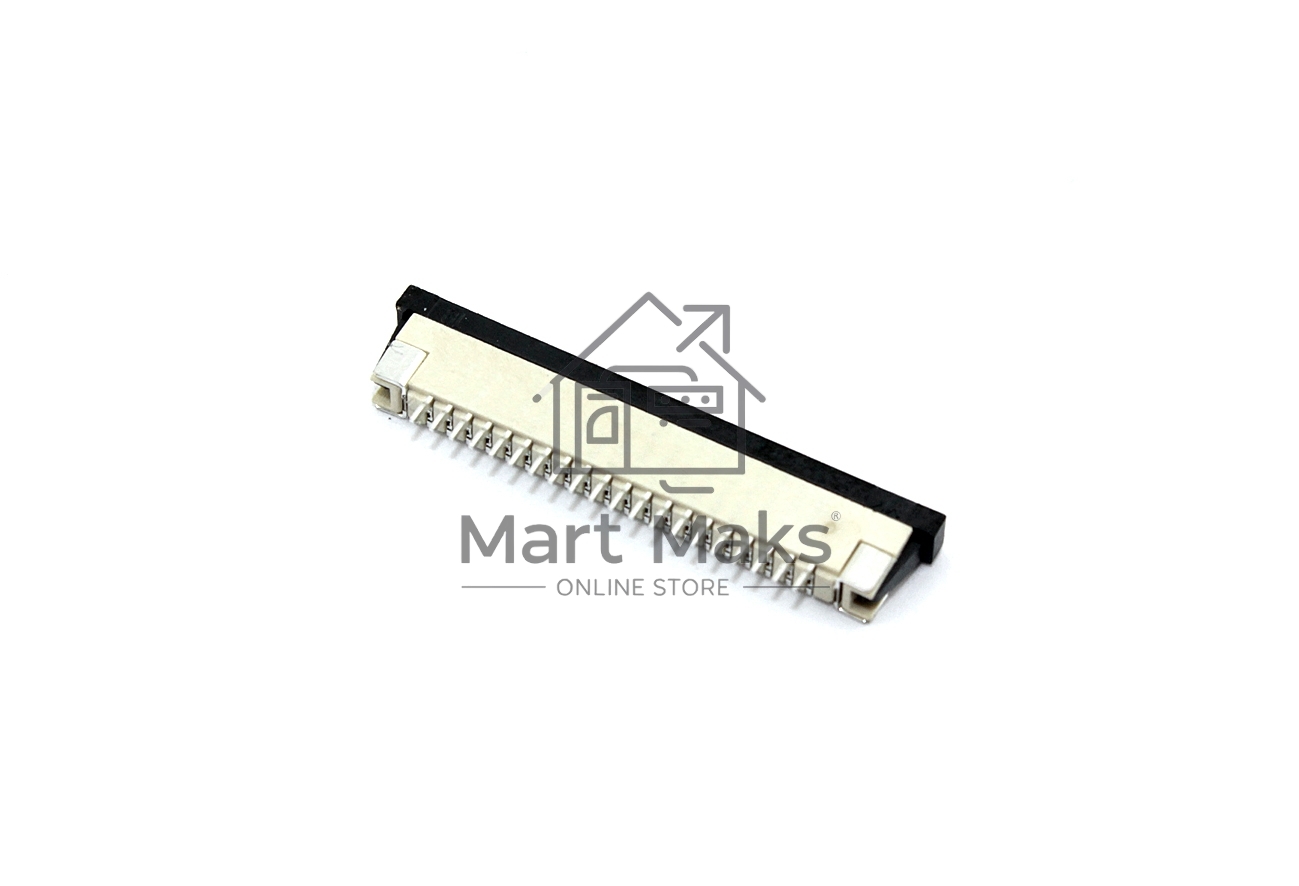 Разъем FPC  Half Coverage Top Contact 1.0K-BS-20PWB 20 pin высота 2мм шаг 1мм