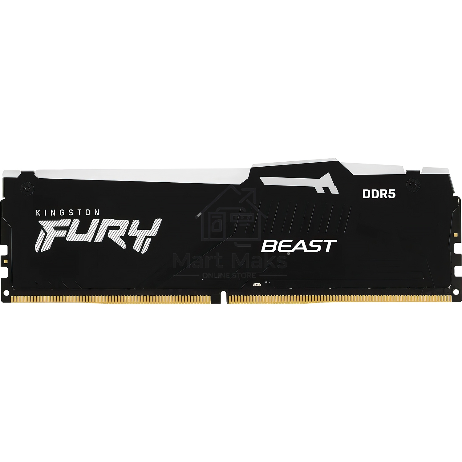 Оперативная память Kingston Fury Beast Black RGB, DDR5, 8GB (1x8GB), 5600MHz, CL36, DIMM, с радиатором, RGB, черный