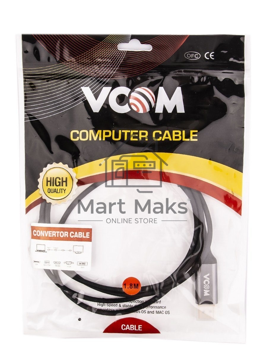 Кабель USB3.1 CM-DP 1.8M CU422MC-1.8M VCOM