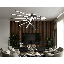 Потолочный светодиодный светильник Ambrella light FL6242 BK черный 135W 3000K-6400K 900*750*230 (ПДУ ИК)