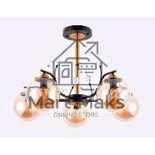 Светильник Ambrella light TR9072/5 BK/TI черный/янтарь E14 max 40W D620*420