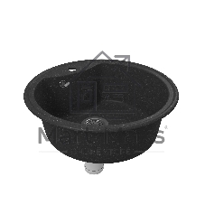 Мойка для кухни BAU Dream Black stone D 51, выпуск с сифоном в комплекте, черный камень