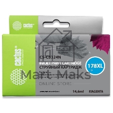 Картридж струйный Cactus CS-CB324N №178XL пурпурный (14.6 мл.) для HP PhotoSmart B8553/C5383/C6383/D5463