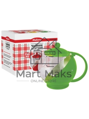 Чайник заварочный MALLONY Variato, 750 мл (стекло, пластик корпус, металл.ситечко), цвета в ассорт.