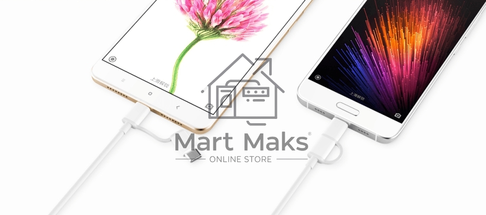 USB-кабель Xiaomi Mi 2-in-1 USB Cable Micro-USB to Type-C (30cm)