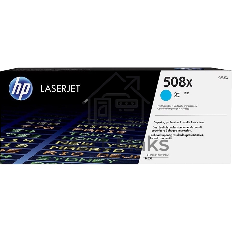 Тонер Картридж HP 508X CF361X голубой для HP CLJ M552/M553 (9500стр.)