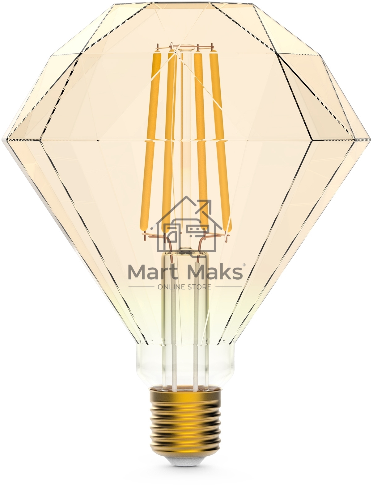 Лампа светодиодная филаментная Gauss Smart Home DIM E27 Diamond Golden 7 Вт 1/40