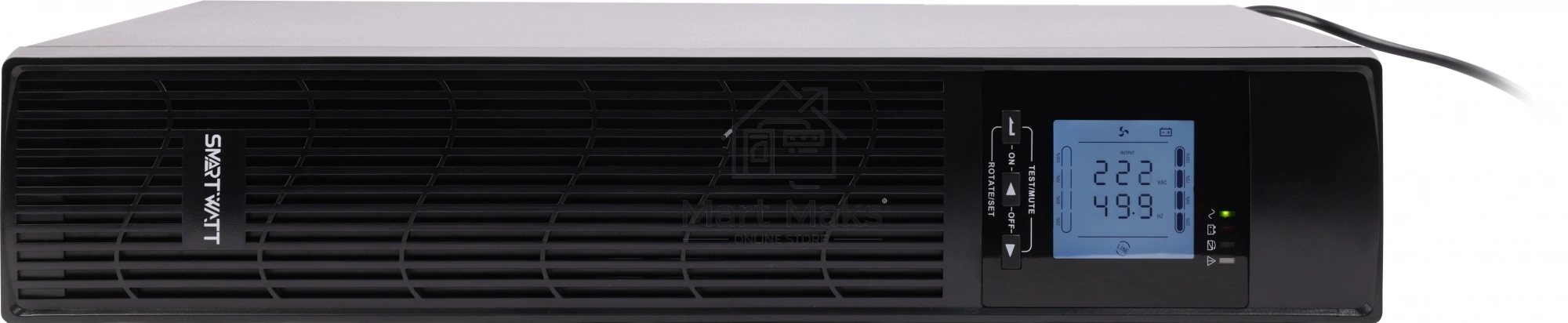 Источник бесперебойного питания SMARTWATT UPS DATA 1kVA Line-interactive SIN 1000VA/800W (Euro x1, IEC C13 x3, USB, RJ11/RJ45 protection, SNMP, LCD,