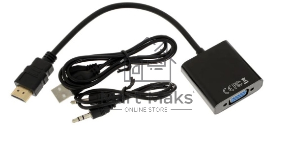 Адаптер HDMI (M)-VGA (F) 00-00027496 BLACK GOPOWER