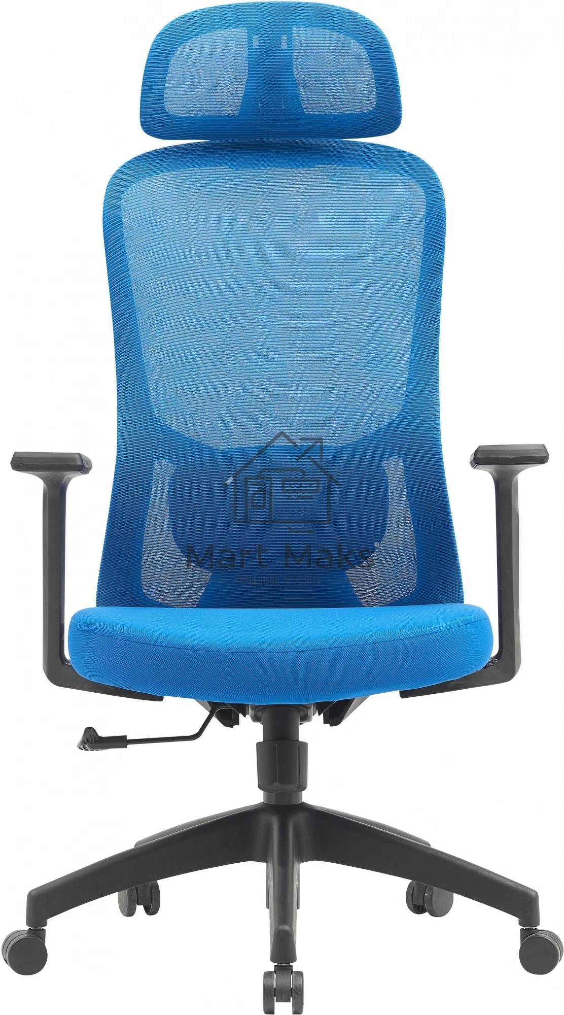 Кресло компьютерное Cactus CS-MC515-BL темно-синий, сиденье темно-синий, сетка/ткань, с подголов. крестов. пластик, пластик черный