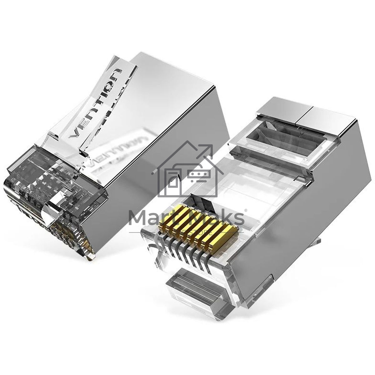 Коннектор Vention IDFR0-50 RJ45 (8p8c), FTP, cat. 6A, под витую пару, экранированный (50шт.)
