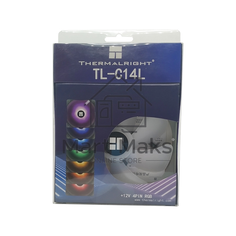 Вентилятор для корпуса Thermalright TL-C14L RGB черный, 140 мм, 1500 об/мин, 26.6 дБ, 4 pin